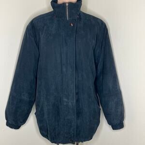 Bromley Sport Thermolite Coat Medium Womens Blue Insulated Full Zip Outdoor Snap
